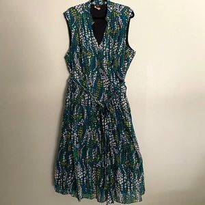 Cotton/silk patterned wrap dress